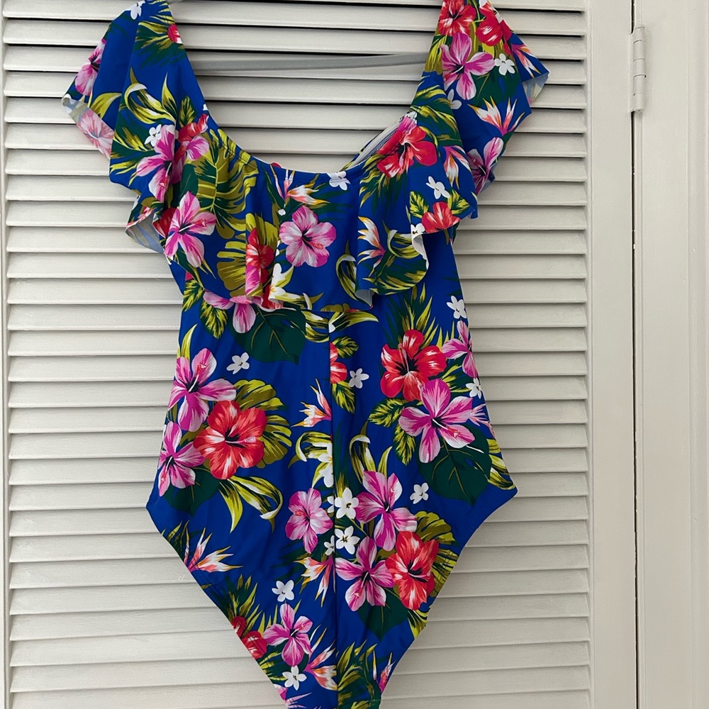 Target Floral Ruffle One-Piece Swimsuit